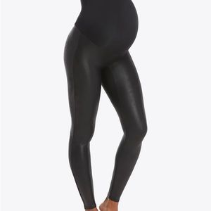 Spanx Mama Faux Leather Leggings Black